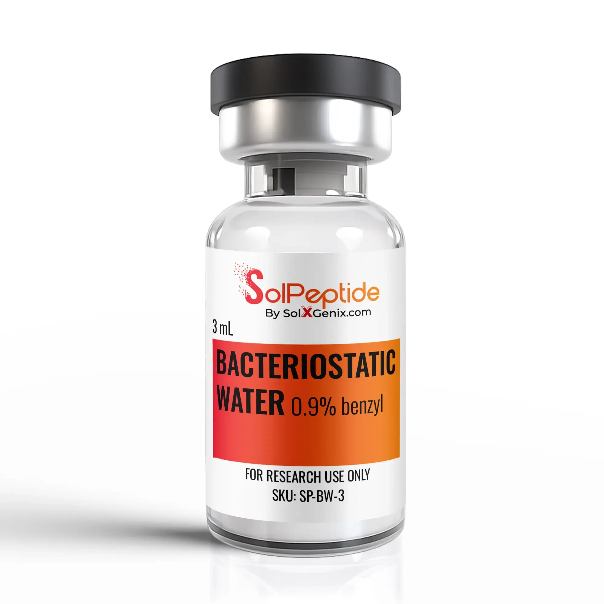 BAC_water_label_no_injection_text Bacteriostatic Water 3 mL- Included with peptides purchase - Image 1