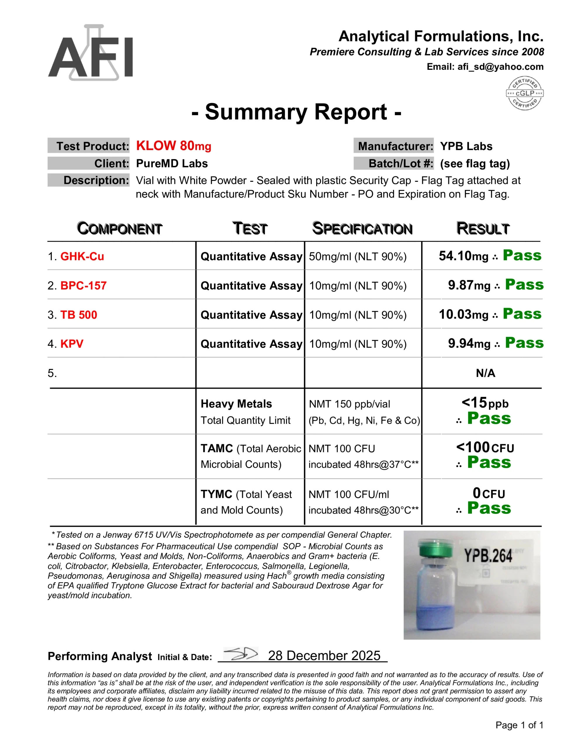 KLOW – GHK-Cu (50mg) / KPV (10mg) / BPC-157 (10mg) / TB500 (10mg) - Image 2
